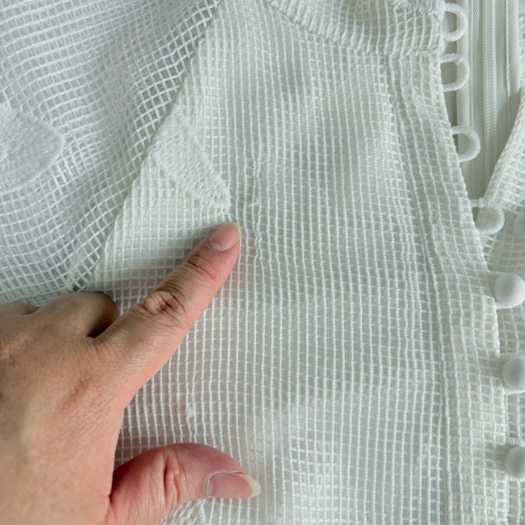 Anthropologie White Sheer Sleeve Dress - Picture 12 of 16